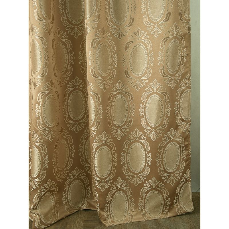 Ramallah Trading Kenyon Damask Textured Jacquard Single Rod Pocket Curtain Panel - 54 x 84, Beige, 5 of 7