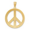 Black Bow Jewelry 14k Yellow Gold 24mm Polished Convex Peace Symbol Pendant - 3 of 4
