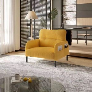 Grungis Corduroy Accent Chairs with Widen Arms,Oversized Living Room Chairs,Comfy Chairs for Living Room,Bedroom - 1 of 4