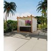 10x10 Ft Wood Grain Aluminum Pergola with Retractable Canopy & Netting, Outdoor Sun Shade Shelter for Patio Backyard Deck. - 3 of 4