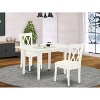 HomeStock 3-Piece Linen White Finish Rectangular Solid Wood Top with Butterfly Leaf Dining Table Set - 2 of 4