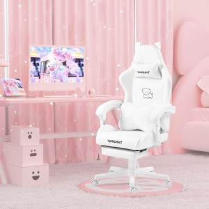 Okak Modern Cute Animal Swivel Gamer Chair with Paw Lumbar Cushion,High Ergonomic Task Chair Computer Chair for Adults - 1 of 4