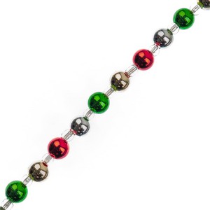 Crystal Lane DIY 7" Acrylic Designer Holiday Christmas Bead Strand Baubles Metallic Red Green Gold Silver - 1 of 4