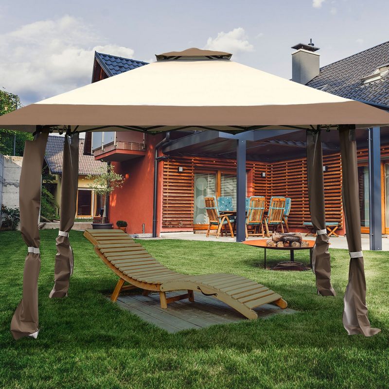 Costway 13'x13'  Gazebo Canopy Shelter Awning Tent Patio Garden Outdoor Companion, 3 of 11