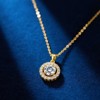 Attop 18k yellow gold-plated halo crystal pendant necklace - 4 of 4