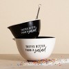 Totalee Gift Better Than A Salad Mixing Bowl Set of 2 Ceramic White 112 oz - 2 of 2