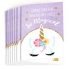 Big Dot of Happiness Rainbow Unicorn - Magical Unicorn Baby Shower or Birthday Party Thank You Cards (8 count) - 2 of 4