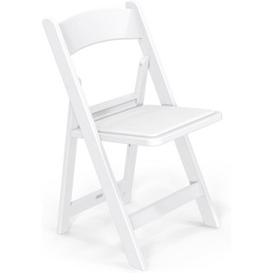 VINGLI Resin Folding Chairs with Cushion, Foldable Plastic Chair with Comfortable Padded Seats, Perfect for Event Party Indoor Outdoor, White, 1 PC - 1 of 4