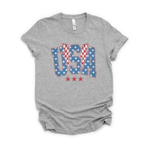 Simply Sage Market USA Checkered Lightning Short Sleeve Tee - 1 of 4