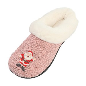 Roxoni Women’s Cozy Faux Fur Slippers with Indoor Outdoor Sole – Festive Holiday Custom Gift Footwear - 1 of 4
