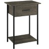 Okak Accent Side Table with Storage Drawers, End Table with Bottom Shelf and Metal Legs, Couch Table for Small Space, Living Room - 3 of 4
