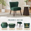 Velvet Accent Chair, Modern Upholstered Single Sofa Side Chair with Wing Backrest, Luxury Comfy Living Room Chair with Wood Legs - 4 of 4