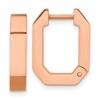 Chisel Stainless Steel Polished Rose IP-plated Squared Edges 4mm Hinged Hoop Earrings - 2 of 4