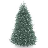 6.5ft National Christmas Tree Company Pre-Lit Dunhill Blue Fir Hinged Artificial Christmas Tree with Clear Lights
