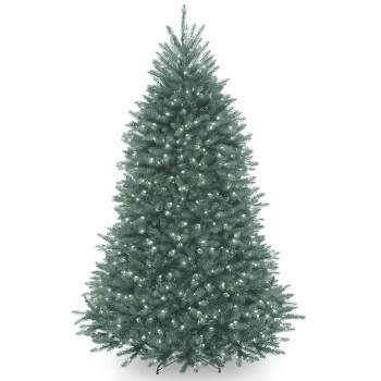 National Tree Company 6.5' Pre-Lit Dunhill Blue Fir Hinged Artificial Christmas Tree with Clear Lights