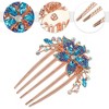 Unique Bargains Women's Rhinestone Inlaid Flower Hair Side Comb 3.54"x2.76" 1 Pc - 3 of 4