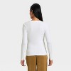 Women's Slim Fit Long Sleeve Embellished Ribbed Top - A New Day™ - 2 of 4