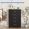 Tall Chest of Drawers for Bedroom with 5 Drawers, Wooden Dresser with Gold Handles for Closet, Wood Storage Cabinet - 3 of 4