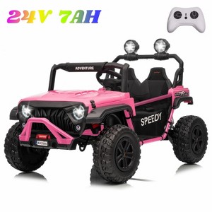 Jojoka 24V Kids Ride on Truck, 7AH Battery Electric Vehicles with Remote Control, 4WD, 3 Speeds, Lights, MP3, Parent Safety Brake, Storage - 1 of 4