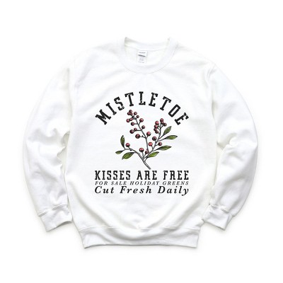 Simply Sage Market Women's Graphic Sweatshirt Mistletoe Kisses Are Free