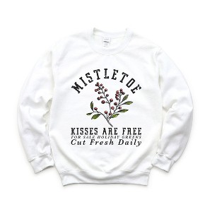Simply Sage Market Women's Graphic Sweatshirt Mistletoe Kisses Are Free - 1 of 4