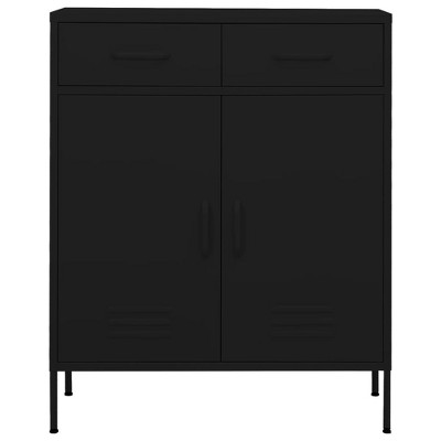vidaXL Storage Cabinet Black Steel 31.5 x 13.8 x 40.0 in