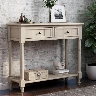 Classic Console Table with Storage Drawers and Bottom Shelf-ModernLuxe