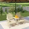 Outsunny Wooden Garden Bench with Table, Umbrella Hole, 2-Seat Wagon Wheel Outdoor Bench, High Backrest, Armrests for Backyard, Patio - 2 of 4