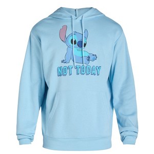 Seven Times Six Disney Lilo & Stitch Hoodie Men's Not Today Stitch Pullover Sweatshirt Blue - 1 of 4