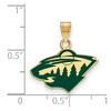 Black Bow Jewelry 14k Yellow Gold Plated Sterling Silver Minnesota Wild NHL Small Pendant - 2 of 3