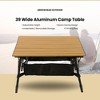 ARROWHEAD OUTDOOR 39" Aluminum Folding Camping Table, Adjustable Height Roll-Up Top, Under-Table Mesh Storage Shelf, Portable, Bag, Wood Grain, 2-Pack - 4 of 4