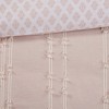 3Pcs Boho Style Cotton Comforter Set, Jacquard Striped Design Oeko-Tex Certified Bed Set, Farmhouse Decor Style Bedding Set with Matching Shams - 4 of 4