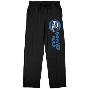 Disney Classic Characters Donald Duck Adult Black Sleep Pajama Pants - 1 of 3