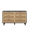 SKRAN 6 Drawer Dresser for Bedroom, Wooden Rattan Chest of Drawers with Metal Handles, Boho Farmhouse Organizer, 6-Drawers-Slide Rail - 4 of 4
