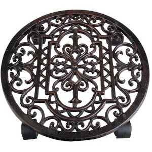 The Lakeside Collection Filigree Round Antique Rust Plant Trolley - 1 of 1