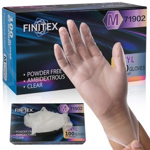 FINITEX Clear Vinyl Gloves Disposable Gloves - 100, 300 & 1000 PCS, Latex-free Food safe Disposable Exam Cleaning Food Prep Gloves - 1 of 4