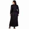 24seven Comfort Apparel Plus Size Long Sleeve Empire Waist Pocket Maxi Dress - 3 of 3