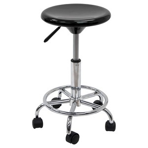 studio designs Studio Adjustable Barstool Black/Chrome : Glossy Finish, Metal Legs, 175lb Capacity - 1 of 4