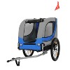 Munora Large Folding Bike Trailer for Dogs - 120LB Capacity All-Terrain Pet Carrier, Durable Steel Frame for Cycling, Jogging & Camping, Gray-Blue - 4 of 4