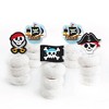 Big Dot of Happiness Pirate Ship Adventures - Dessert Cupcake Toppers - Skull Birthday Party Clear Treat Picks - Set of 24 - 2 of 4