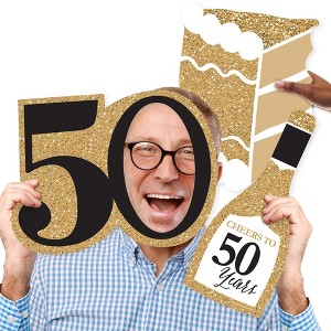 Big Dot of Happiness We Still Do - 50th Wedding Anniversary - Cake, Champagne Bottle & 50 Shape Decorations - Anniversary Party Large Photo Props 3 Pc - 1 of 4