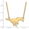 Black Bow Jewelry 10k Yellow Gold Southern Methodist Mustangs NCAA Necklace 18 Inch - 2 of 4