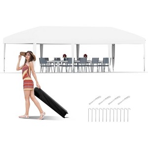 10x30 Pop Up Canopy - Heavy Duty Outdoor Canopy Tent with Portable Roller Bag , White - 1 of 4
