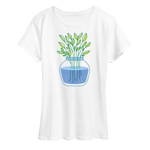 Women's - Instant Message - Plants In Vase Short Sleeve Graphic T-Shirt - 1 of 4