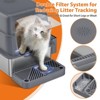 Stainless Steel Litter Box with Lid, 2 Pack XL Metal Cat Litter Box with Removable High Sided Enclosed, Foot Pedal & Scoop & Litter Mat for Big Cats - 3 of 4