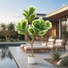 3.3FT Artificial Fiddle Leaf Fig Tree with Natural Trunk, Silk Leaves, Potted Faux Plant for Home, Office & Living Room Decor - 4 of 4