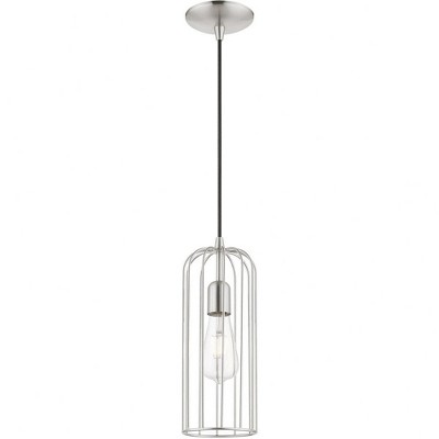 Glenbrook Brushed Nickel Mini Pendant with Open Cage Design