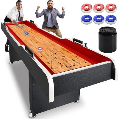 SereneLife 9 ft. Platinum Shuffleboard Table with Poly-Coated Surface SLSHFBRD108