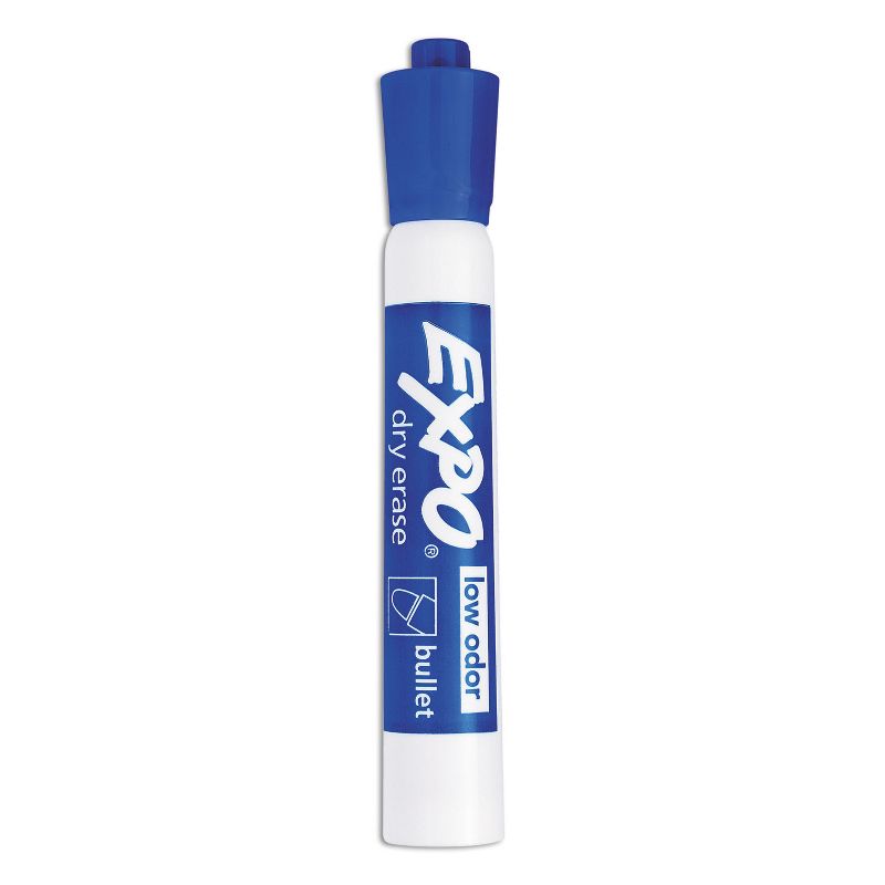 EXPO Low Odor Dry Erase Marker Bullet Tip Blue Dozen 82003, 4 of 7