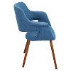Vintage Flair Mid Century Modern Walnut Wood Legged Dining Chair Polyester/Blue - LumiSource - image 3 of 4